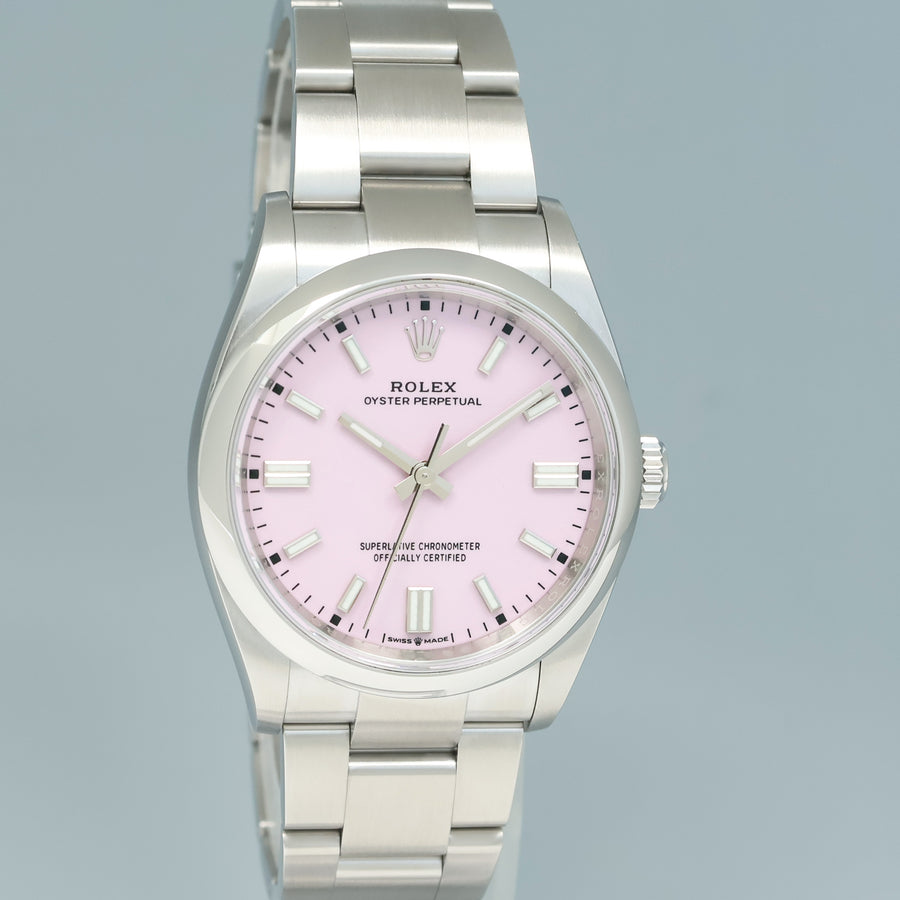 2021 NEW PAPERS Rolex Oyster 126000 Perpetual 36mm Pink Candy Watch Box