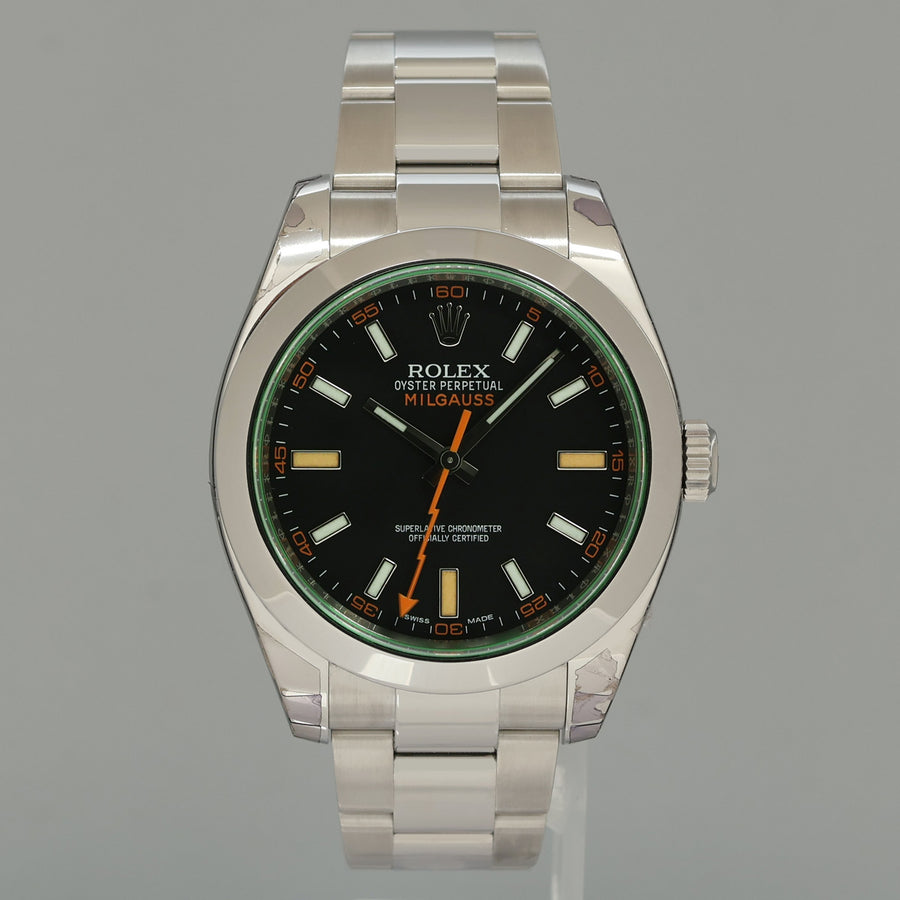 2019 Stickers New Rolex Milgauss 116400GV Black Green 40mm Anti-Magnetic Black Watch