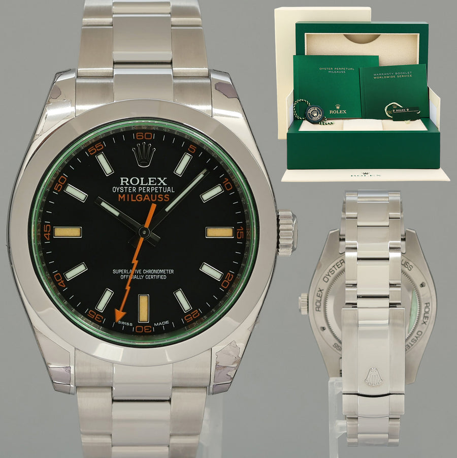 2019 Stickers New Rolex Milgauss 116400GV Black Green 40mm Anti-Magnetic Black Watch