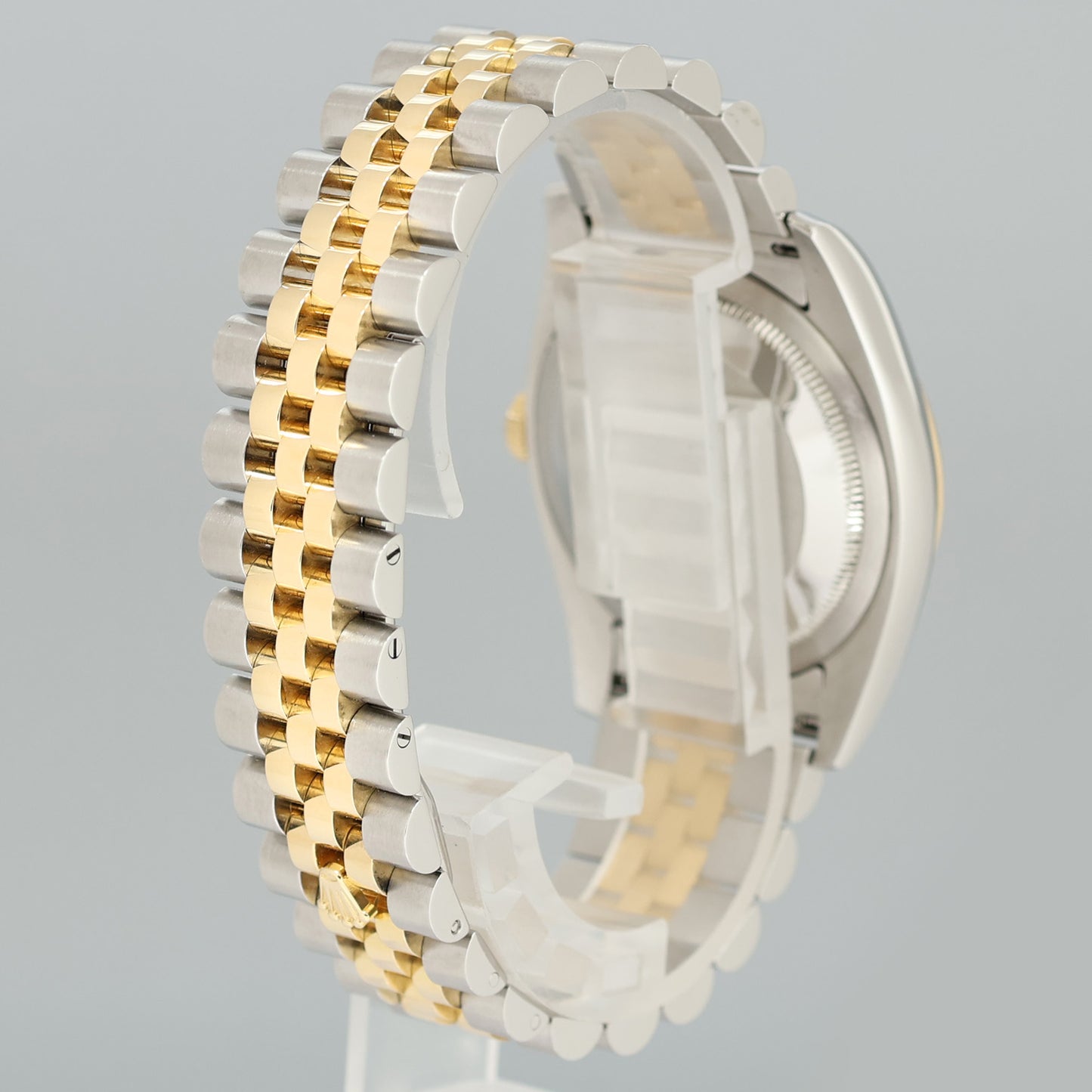 MINT Rolex DateJust Jubilee Two Tone Yellow Gold Black Sunbeam Roman 116233 Watch