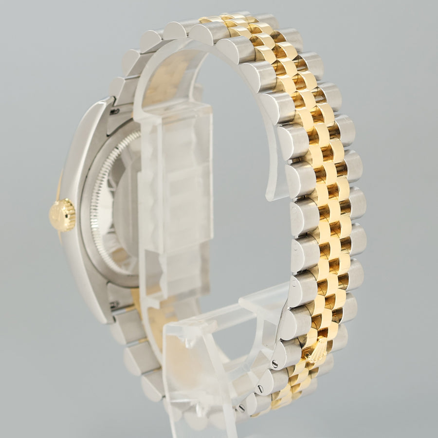 MINT Rolex DateJust Jubilee Two Tone Yellow Gold Black Sunbeam Roman 116233 Watch