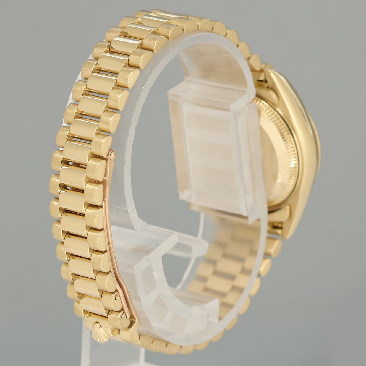 MINT 69238 Champagne Diamond Lug Ladies Rolex DateJust President 26mm Gold Watch