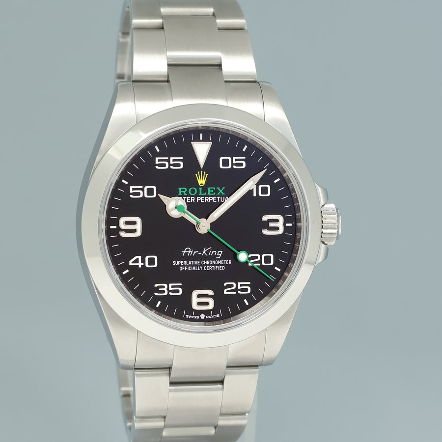2024 NEW Rolex Air-King 126900 Green Arabic 40mm Steel Oyster Watch Box