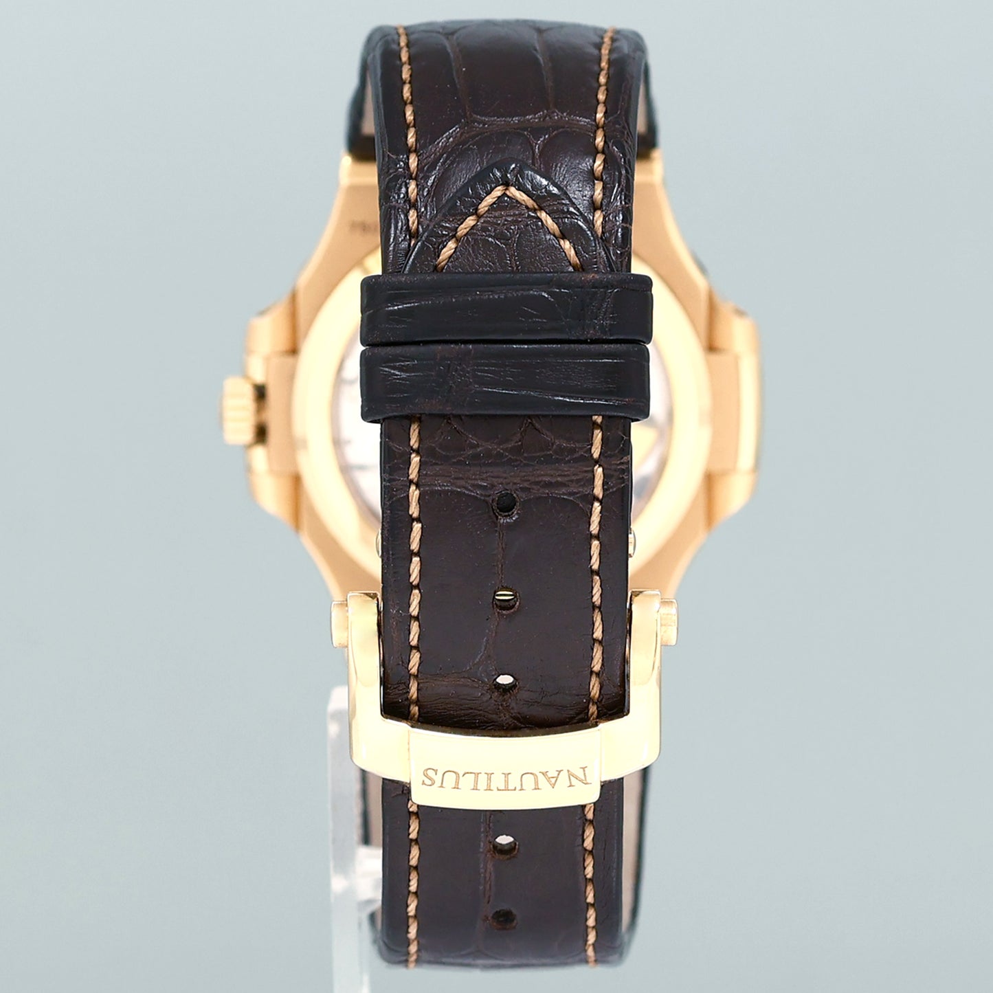 NOS NEW PAPERS Patek Philippe Nautilus Moonphase Rose Gold 5712R Leather Watch Box