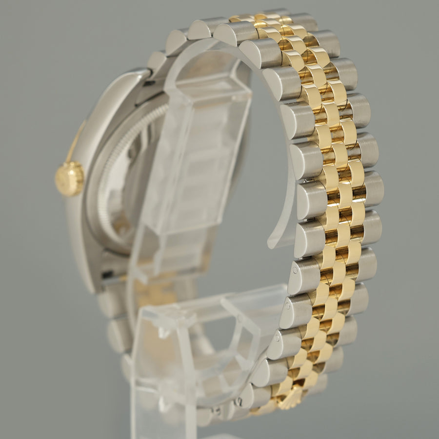 MINT Rolex DateJust Tone Rose Gold Steel 36mm Champagne Diamond 116233 Watch Box