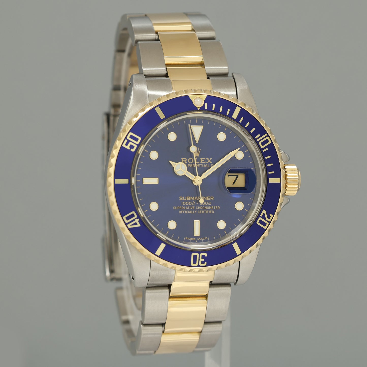 1985 PAPERS MINT Rolex Submariner Date 16803 Two-Tone Gold Steel Blue 40mm Watch Box