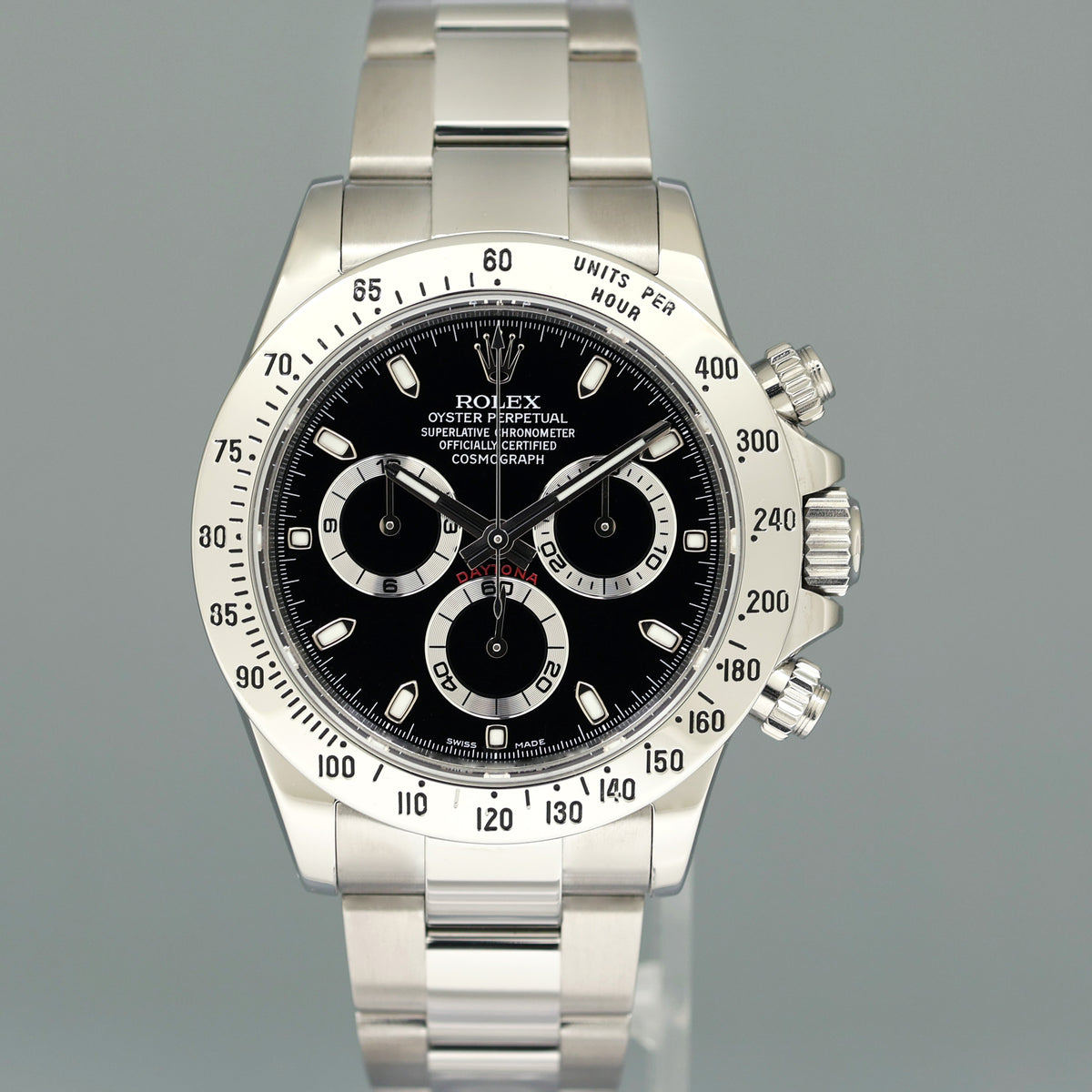 MINT 2012 Rolex Daytona 116520 Black Dial Steel Chronograph 40mm Watch Box