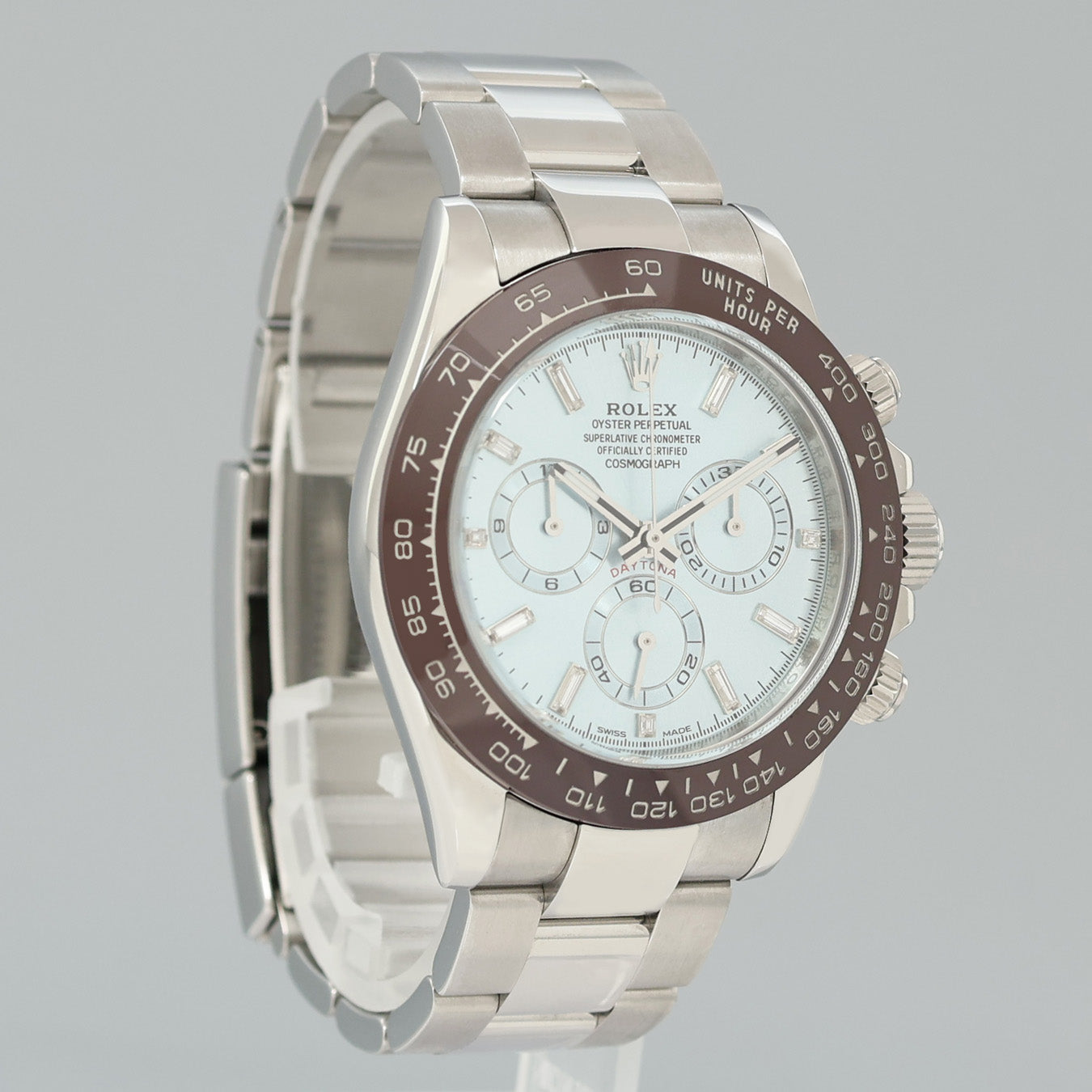 MINT 2013 Rolex Daytona 116520 Glacier Blue Diamond Steel Platona Ceramic 40mm Watch