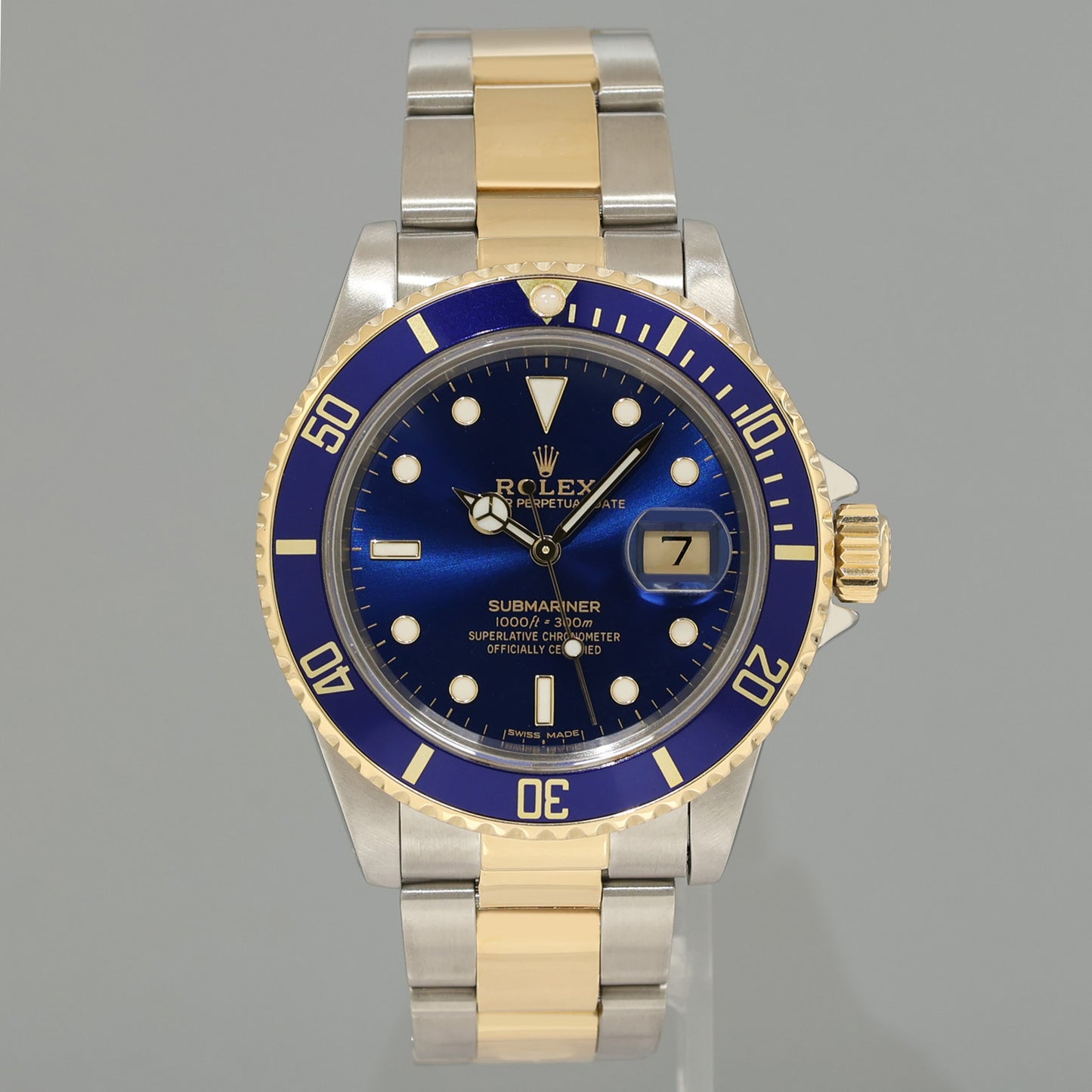 1985 PAPERS MINT Rolex Submariner Date 16803 Two-Tone Gold Steel Blue 40mm Watch Box