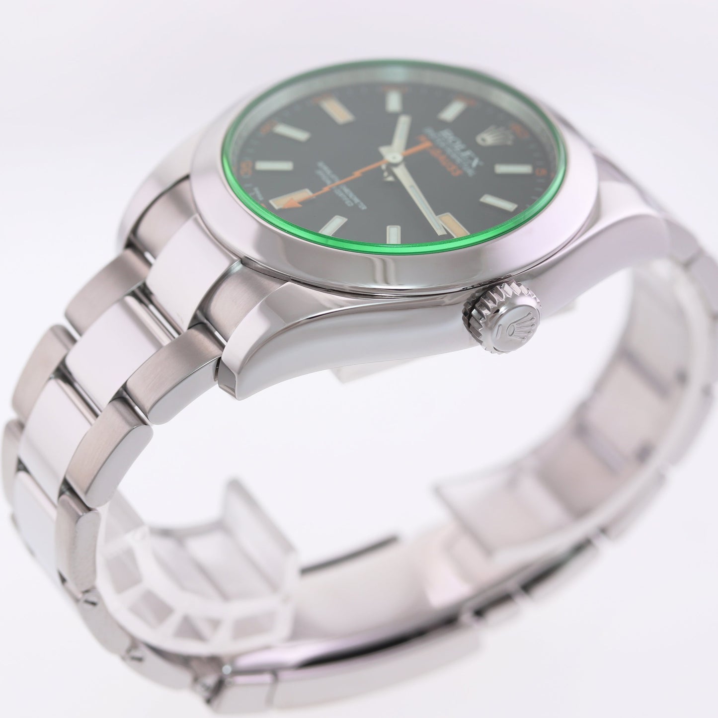 MINT PAPERS Rolex Milgauss Green Anniversary 116400GV 40mm Steel Black Watch Box