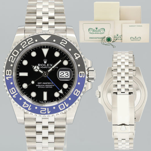2025 CPO PAPERS 126710 BLNR Rolex GMT Master II Batman Blue Jubilee Steel Watch