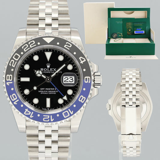 2024 PAPERS NEW 126710 BLNR Rolex GMT Master II Batman Blue Jubilee Steel Watch Box