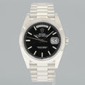 PAPERS MINT Rolex Platinum President 228206 Black Stick 40mm Day Date 40 Watch Box