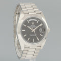 PAPERS MINT Rolex Platinum President 228206 Black Stick 40mm Day Date 40 Watch Box