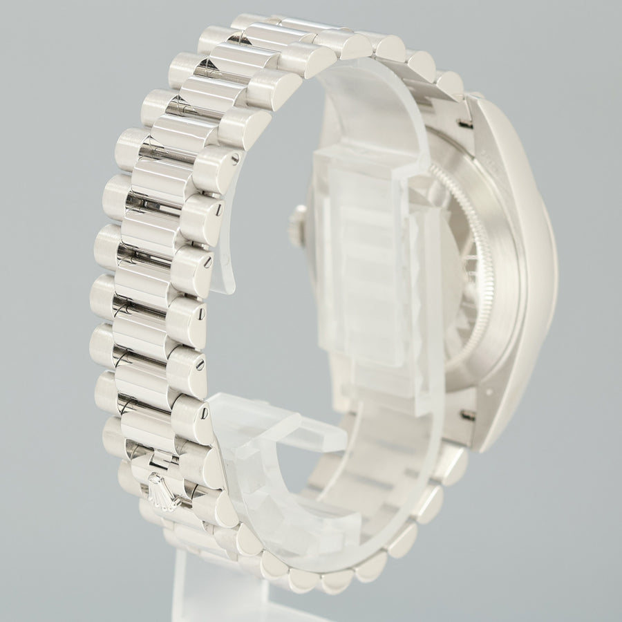 PAPERS MINT Rolex Platinum President 228206 Black Stick 40mm Day Date 40 Watch Box