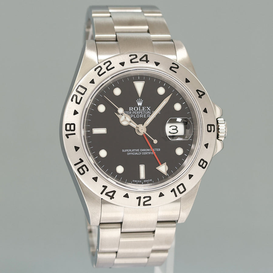 2007 MINT Rolex Explorer II 16570 Stainless Steel Black 3186 GMT 40mm Watch Box