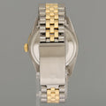 PEARL & DIAMOND BEZEL Rolex DateJust 16013 Two-Tone Yellow Gold Jubilee Watch Box