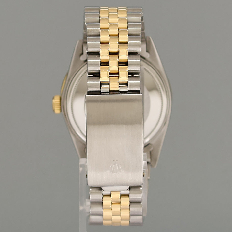 PEARL & DIAMOND BEZEL Rolex DateJust 16013 Two-Tone Yellow Gold Jubilee Watch Box