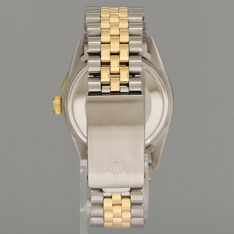 PEARL & DIAMOND BEZEL Rolex DateJust 16013 Two-Tone Yellow Gold Jubilee Watch Box