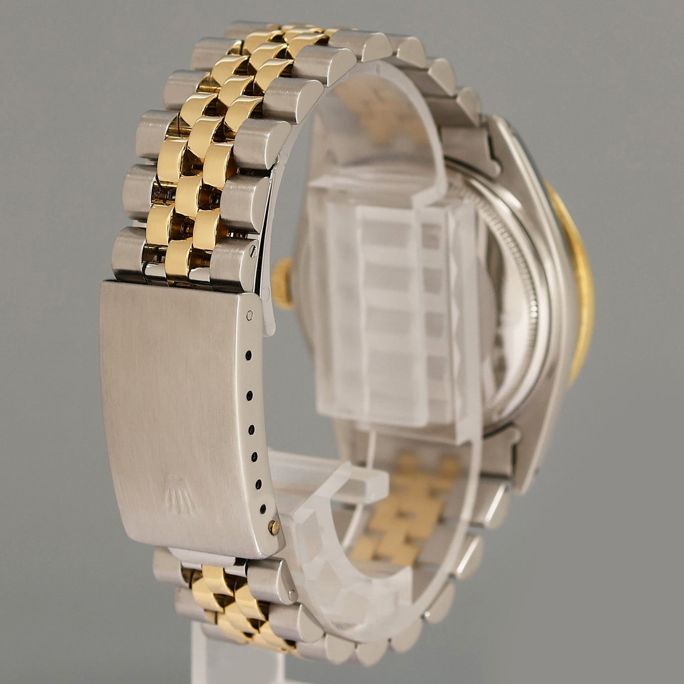 PEARL & DIAMOND BEZEL Rolex DateJust 16013 Two-Tone Yellow Gold Jubilee Watch Box