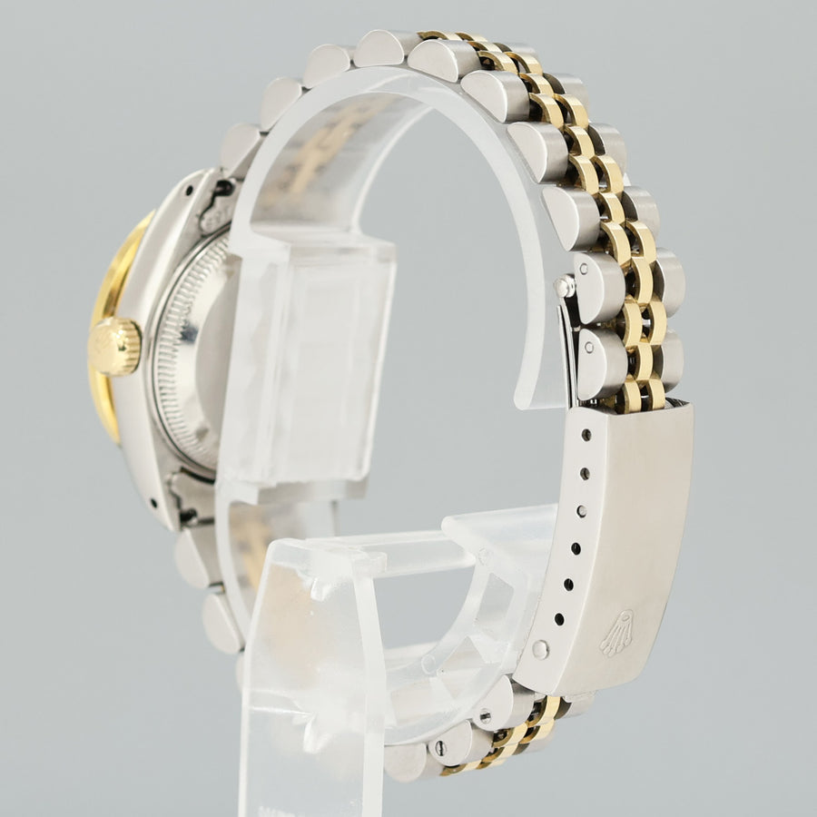 Diamond Ladies Rolex DateJust 26mm 69173 Two Tone Gold Blue Jubilee Watch