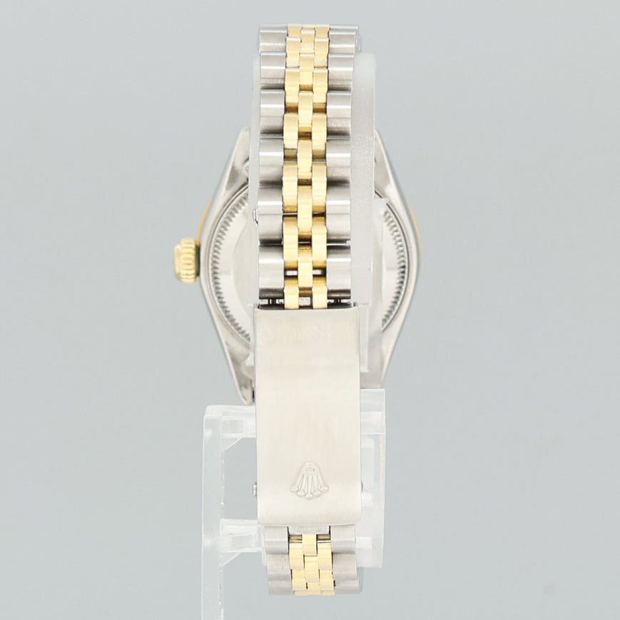 Diamond Ladies Rolex DateJust 26mm 69173 Two Tone Gold Blue Jubilee Watch