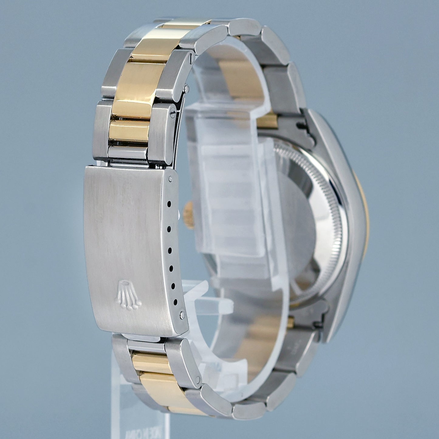 PAPERS Rolex Oyster Perpetual 34mm Black 14233 Yellow Gold & Steel Oyster Watch Box