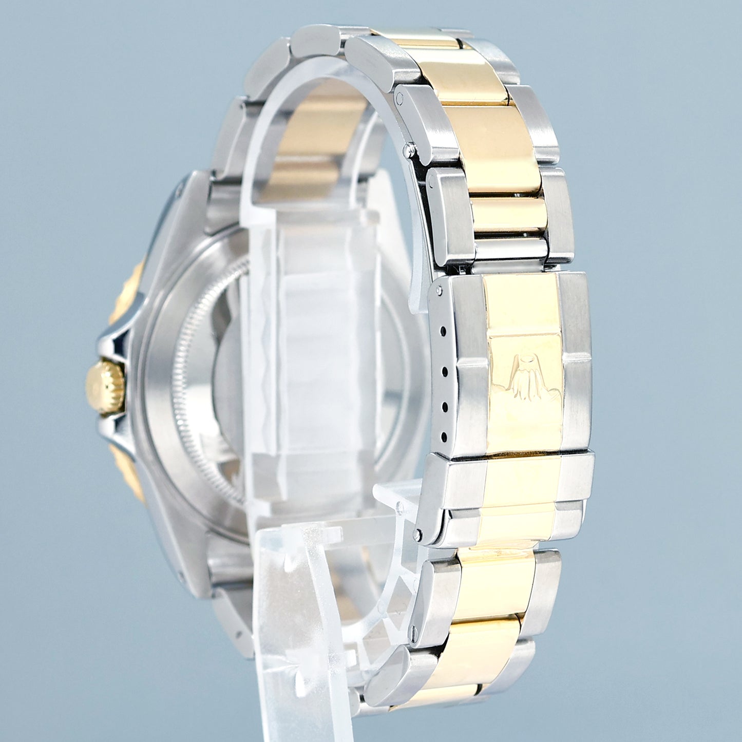 2000 PAPERS MINT Rolex GMT-Master II 16713 Black Two-Tone Yellow Gold Steel Watch