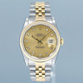 MINT Rolex DateJust 16233 Two Tone Yellow Gold Jubilee Original Champagne Diamond Watch