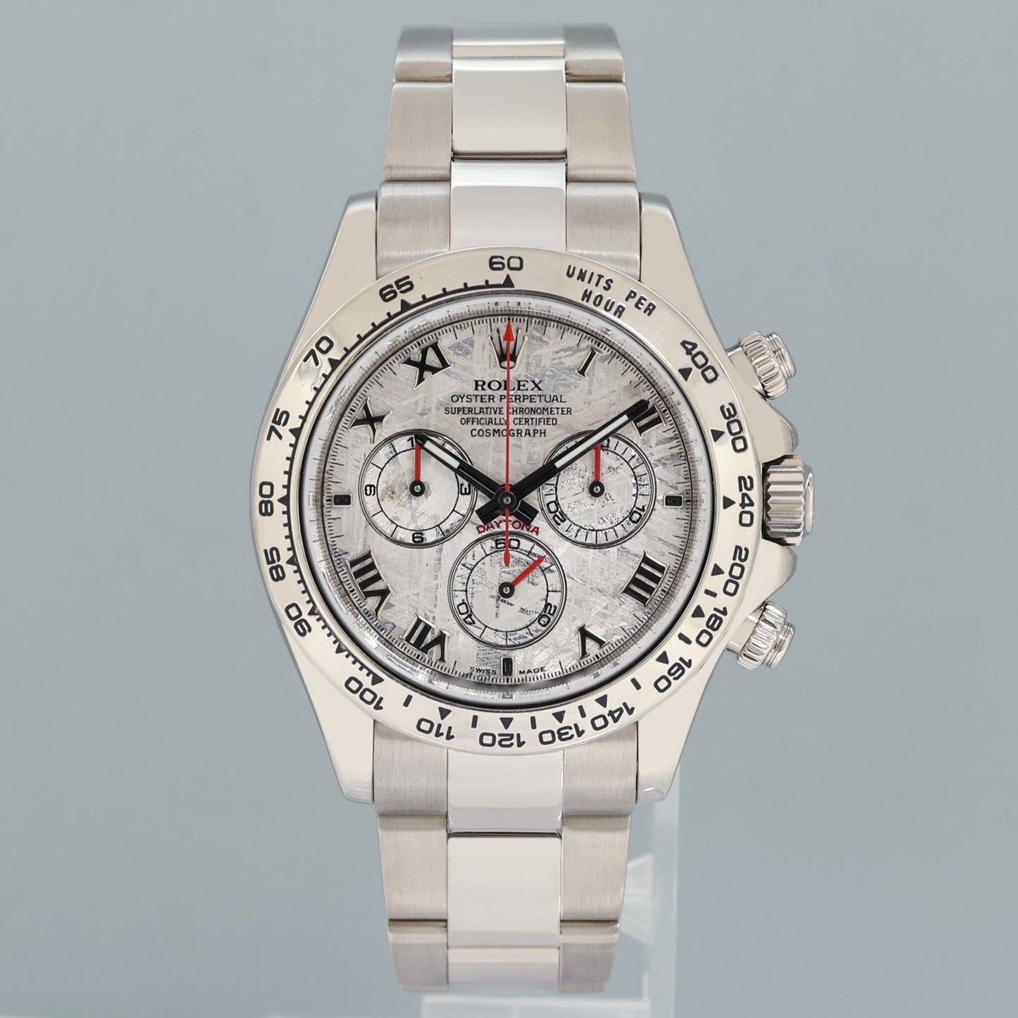 MINT 2014 Rolex Daytona Meteorite Roman 116509 White Gold Chronograph Watch Box
