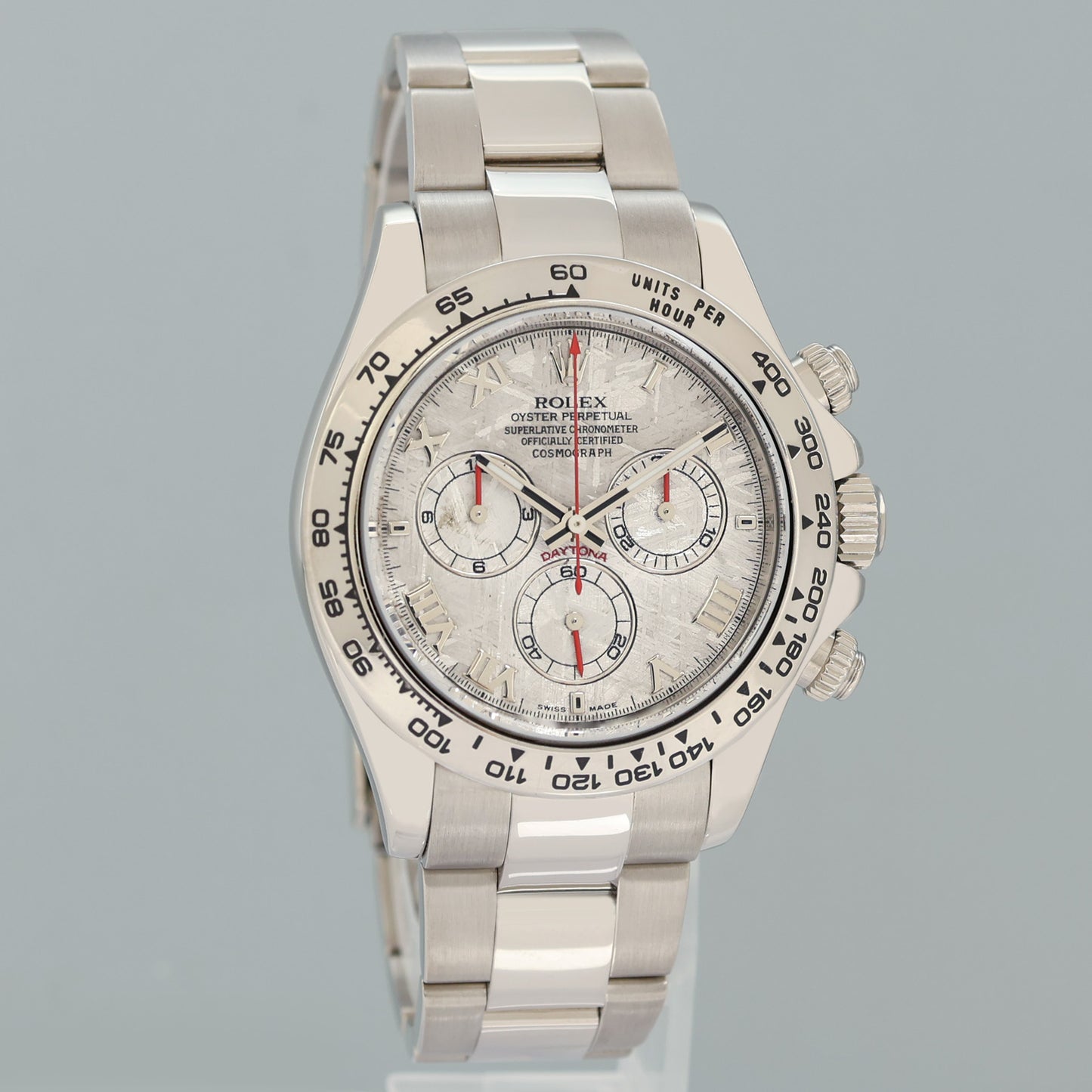 MINT 2014 Rolex Daytona Meteorite Roman 116509 White Gold Chronograph Watch Box