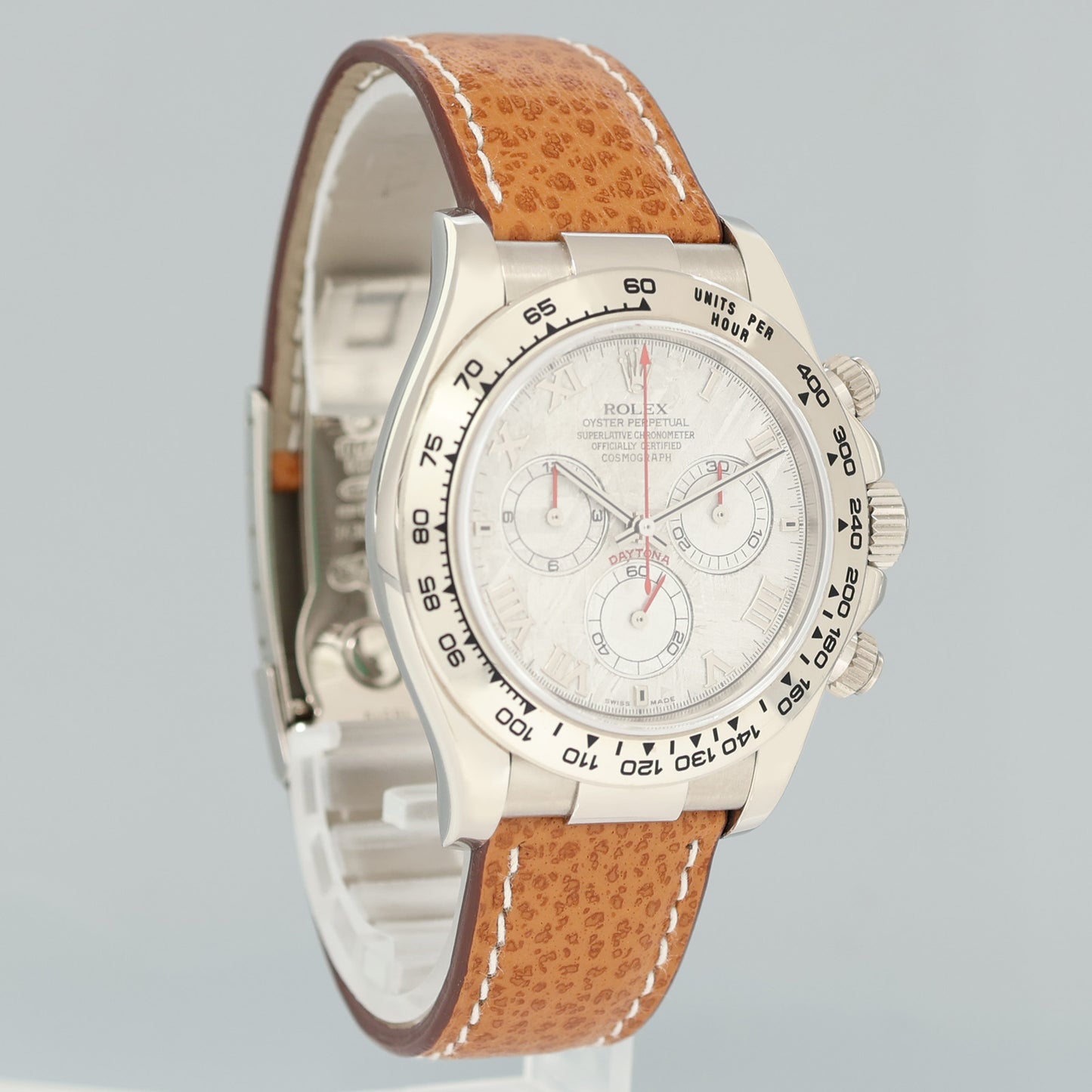 MINT PAPERS Rolex Daytona 18k White Gold 116519 Meteorite Roman Leather Watch Box