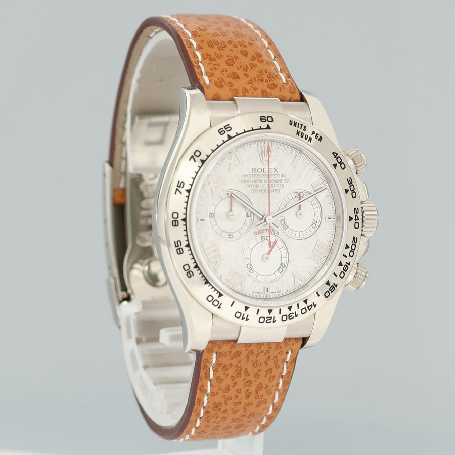 MINT PAPERS Rolex Daytona 18k White Gold 116519 Meteorite Roman Leather Watch Box