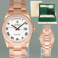 MINT Rolex President Day Date 36mm Rose Gold 118205 White Roman Watch Box
