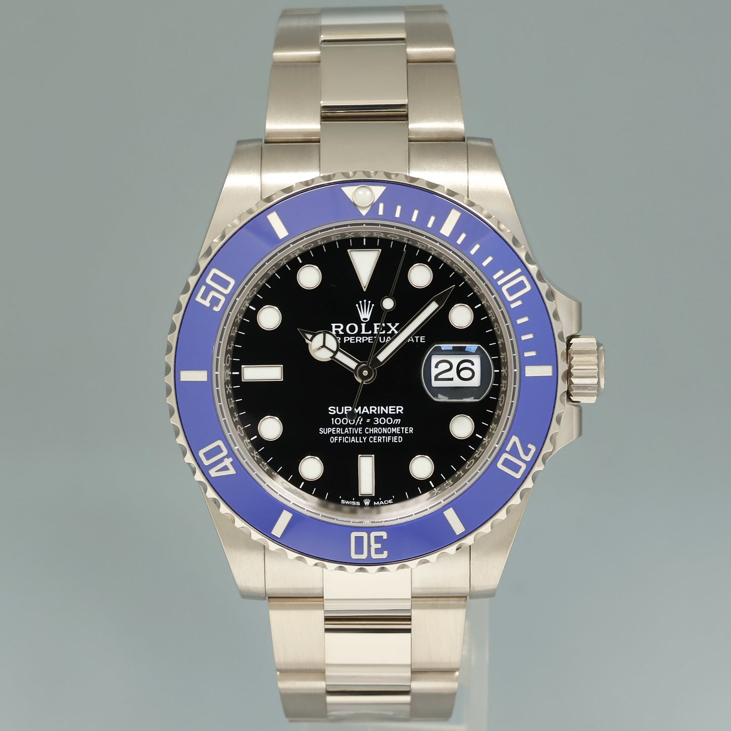 2021 NEW PAPERS Rolex Submariner Blue Smurf 126619 White Gold 41mm Watch Box