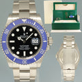 2021 NEW PAPERS Rolex Submariner Blue Cookie Monster 126619 White Gold 41mm Watch