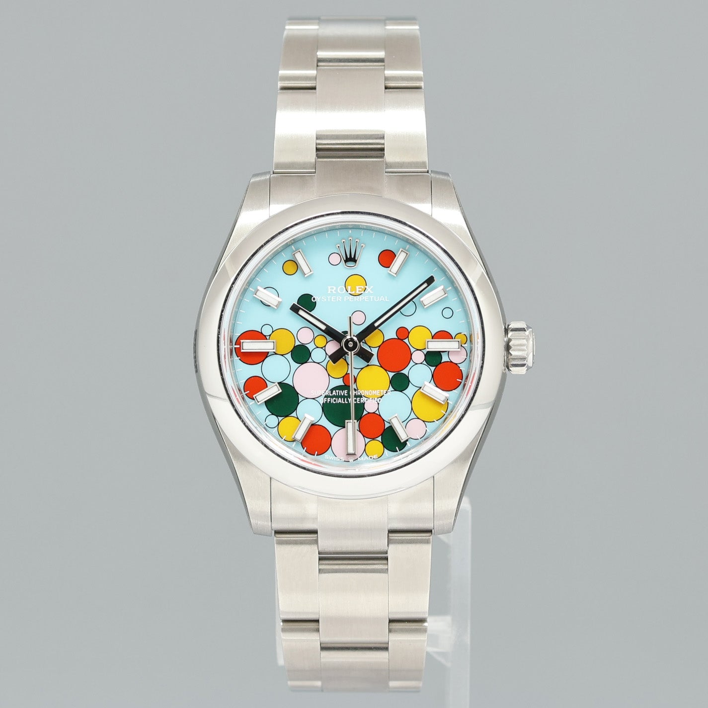 NEW STICKERED 2024 PAPERS Rolex Oyster 277200 Perpetual 31mm CELEBRATION BLUE Watch Box