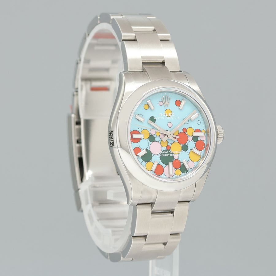 NEW STICKERED 2024 PAPERS Rolex Oyster 277200 Perpetual 31mm CELEBRATION BLUE Watch Box