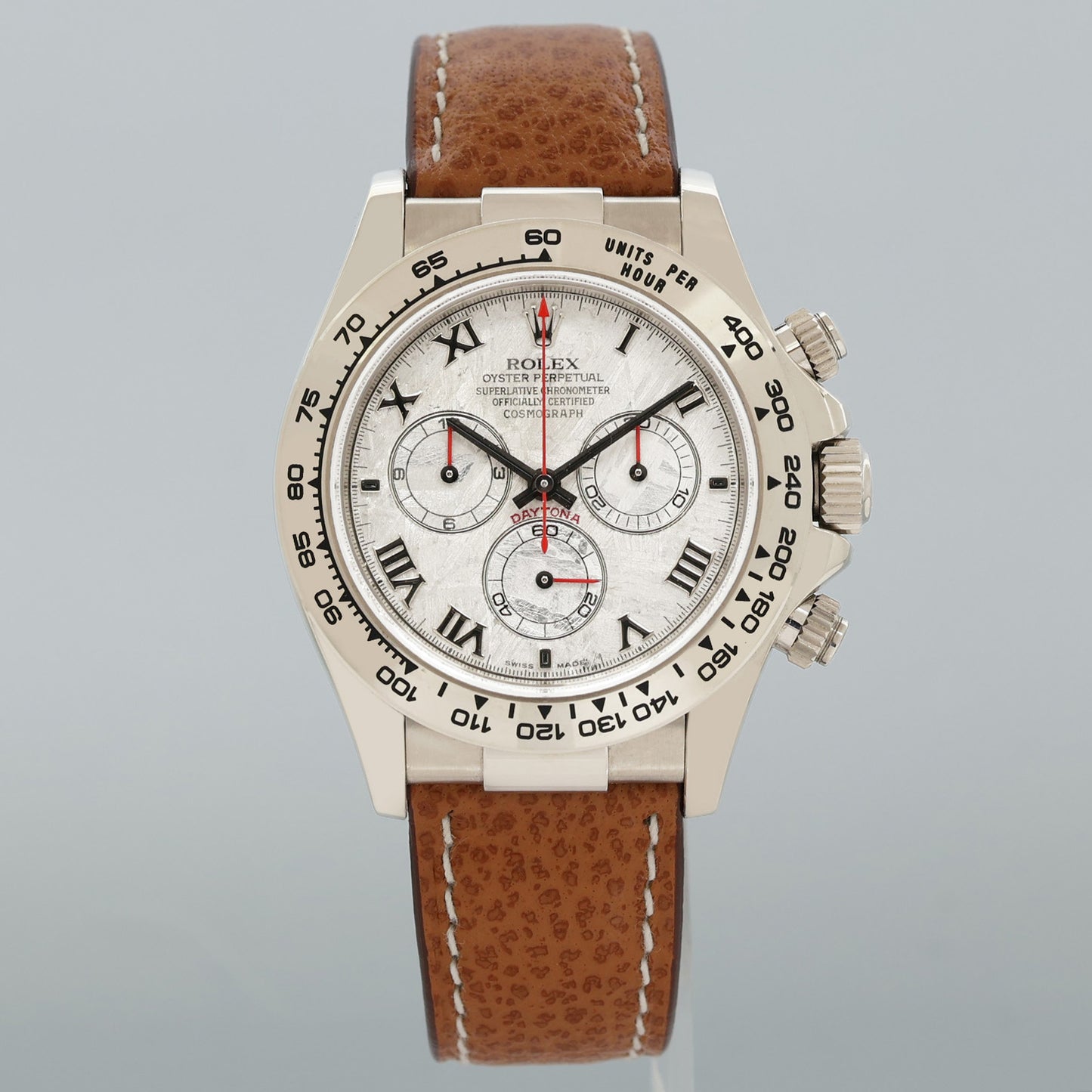 MINT PAPERS Rolex Daytona 18k White Gold 116519 Meteorite Roman Leather Watch Box