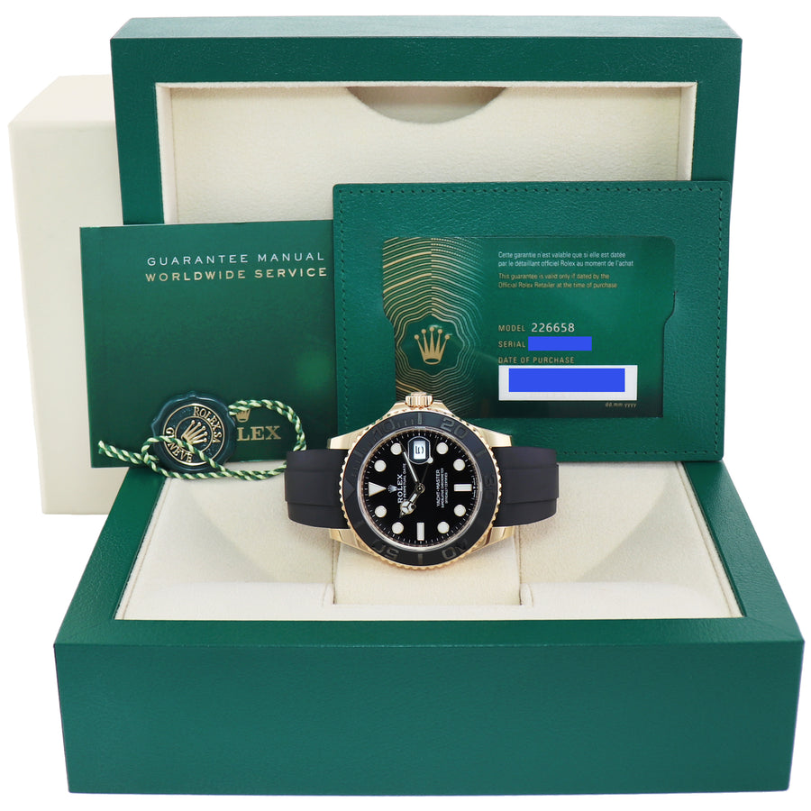 NEW 2023 PAPERS Rolex Yacht-Master 226658 Yellow Gold 42mm Oysterflex Watch Box