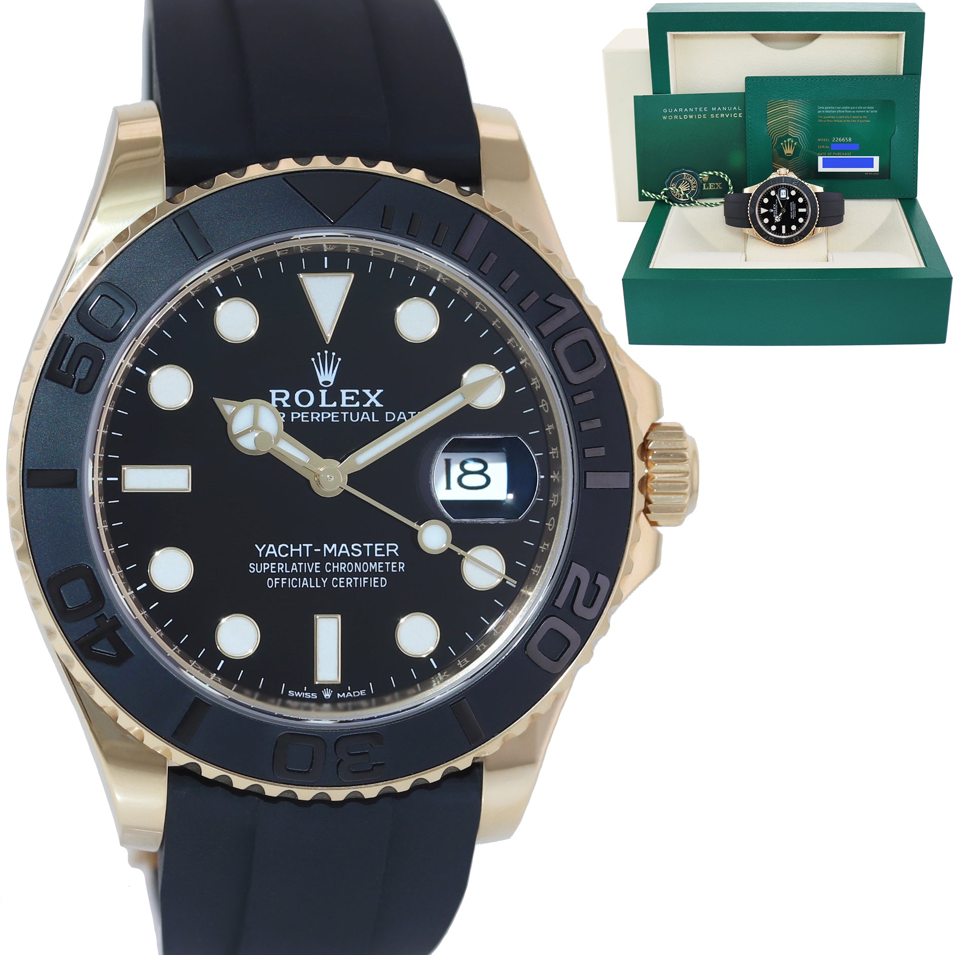 2022 NEW PAPERS Rolex Yacht-Master 226658 Yellow Gold 42mm
