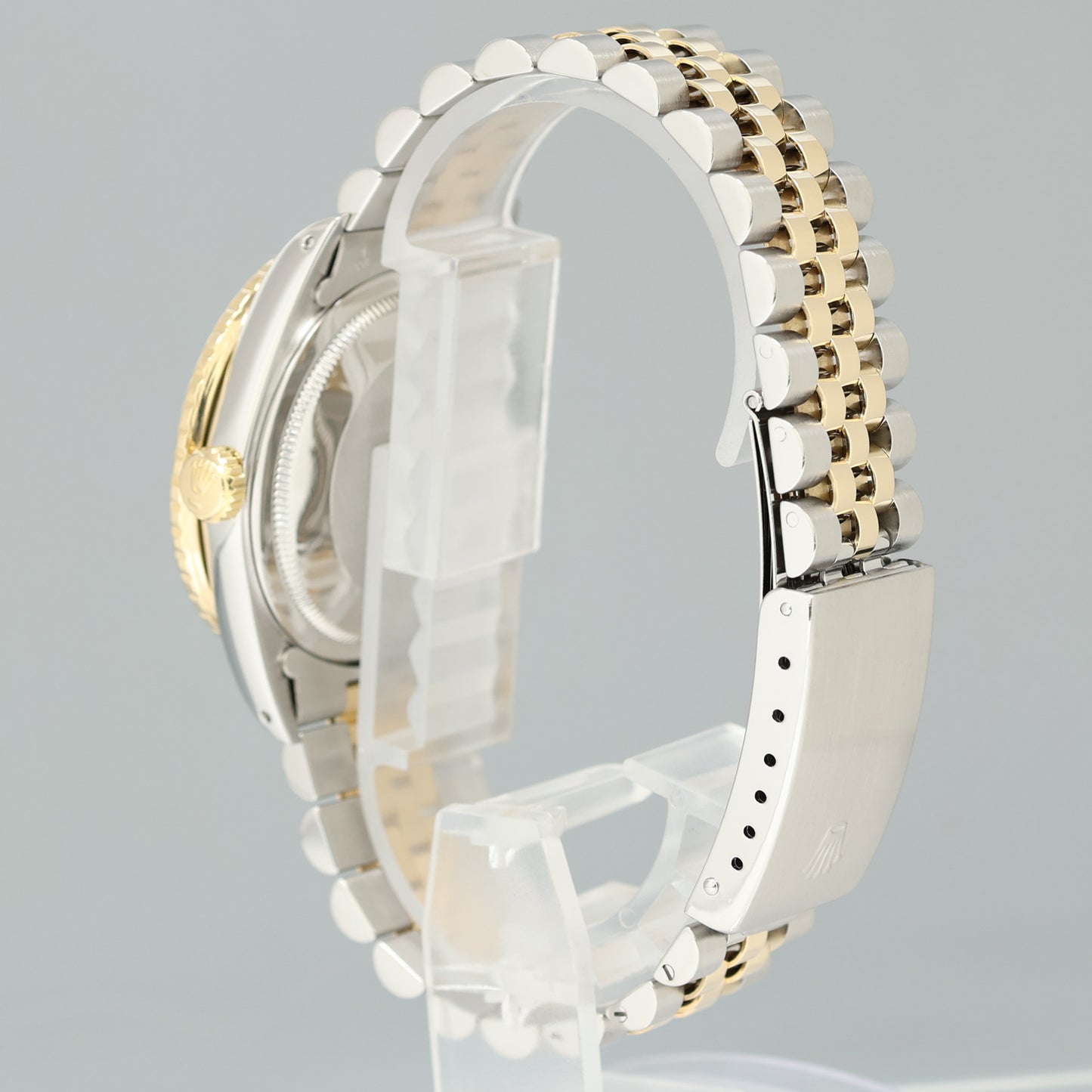 PAPERS Rolex DateJust 16263 Turn-O-Graph Two Tone Gold Black Jubilee 36mm Watch