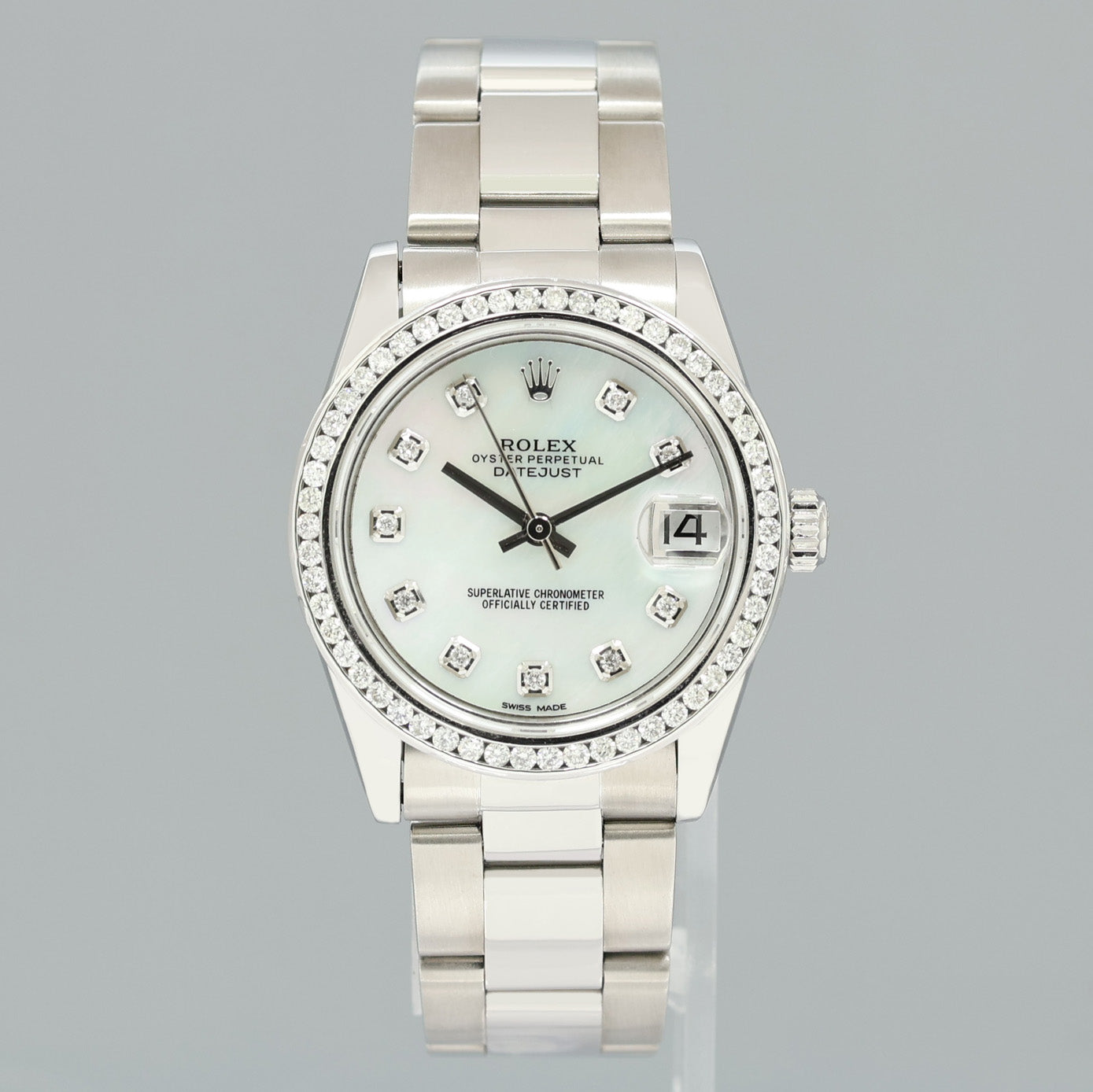 DIAMOND PEARL Ladies Rolex Midsize 31mm Datejust Jubilee Steel 78274 Watch Box