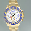 2016 MINT BLUE HANDS Rolex Yacht-Master 2 Yellow Gold 116688 44mm Watch Box