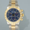 2011 MINT Rolex Daytona 116523 Blue Arabic Red Steel Yellow Gold Two Tone Watch Box