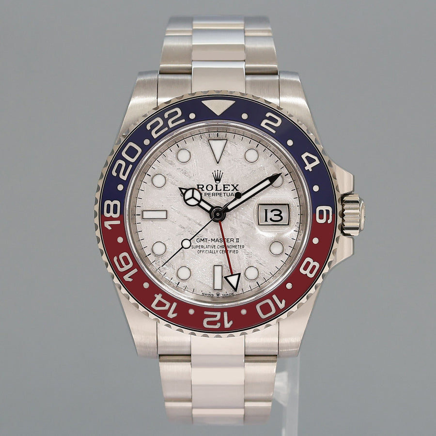 2021 NEW PAPERS Rolex GMT-Master II 126719BLRO Blue Pepsi Meteorite White Gold Watch