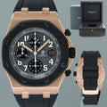 Mint Audemars Piguet Royal Oak Offshore Rubber Clad Chrono Rose Gold Watch 25940ok