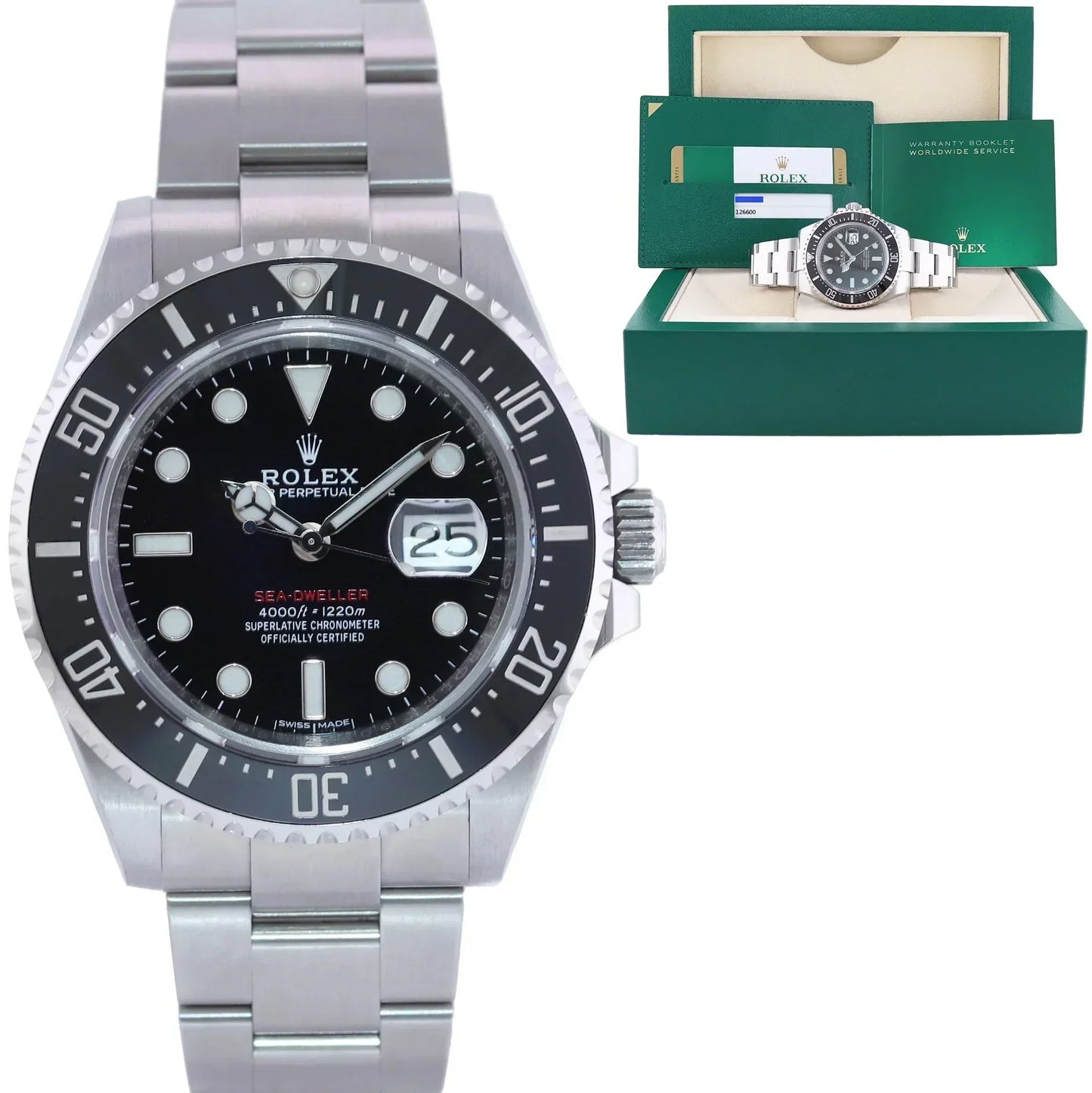 2018 MINT PAPERS Rolex Red Seadweller SD43 126600 43mm Mark 1 Mk1 Watch Box