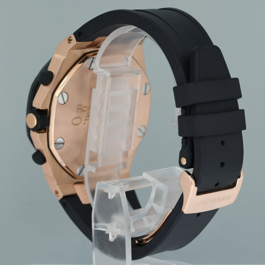 Mint Audemars Piguet Royal Oak Offshore Rubber Clad Chrono Rose Gold Watch 25940ok
