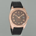MINT ROLEX SKY DWELLER ROSE GOLD 326135 CHOCOLATE 42MM RUBBER WATCH BOX